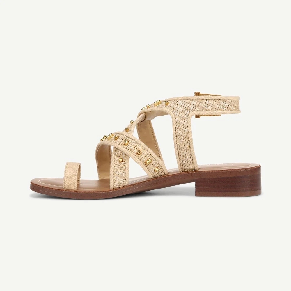 Franco Sarto Ina 2 Sandals in Natural Raffia - Picture 2 of 10